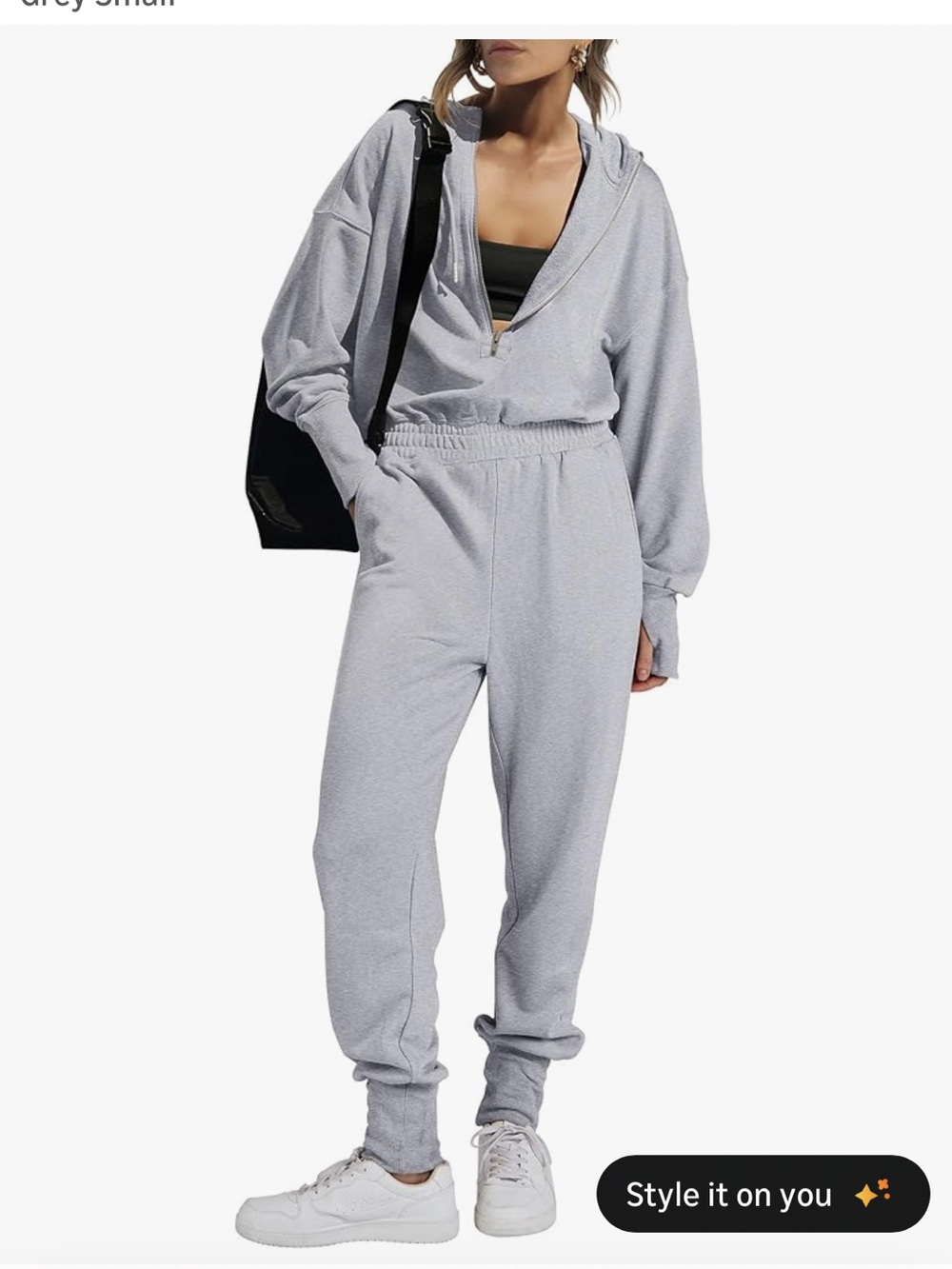 Heather Gray Hooded Jumpsuit ☁️✨